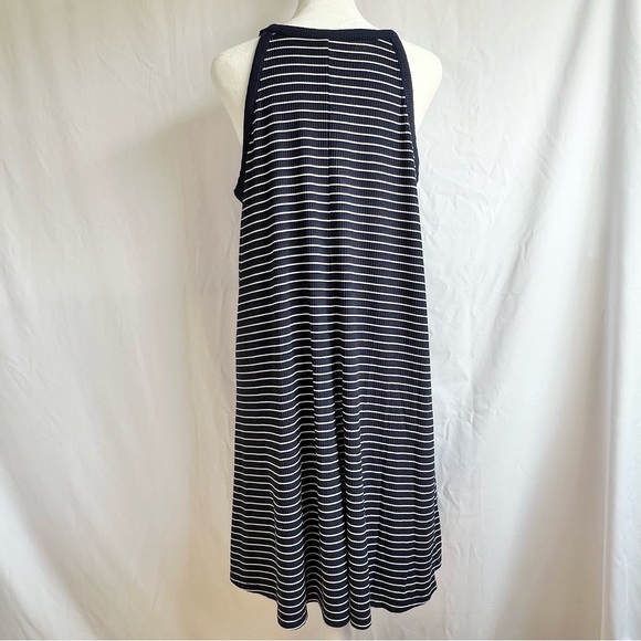 Old Navy Sleeveless Tank Dress Navy Blue with White Stripes Sz Large - Picture 5 of 12